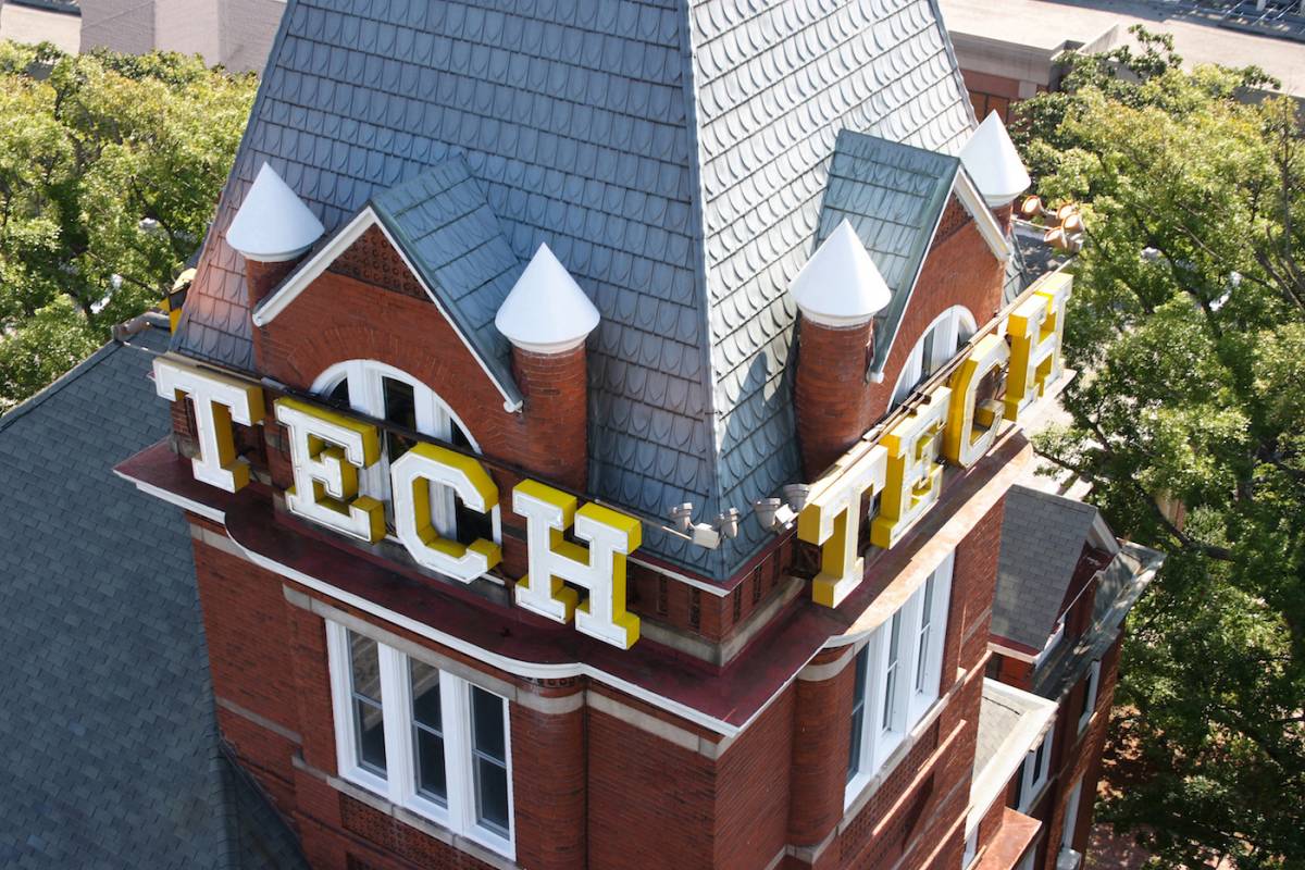 Tech Tower as seen from above, photo