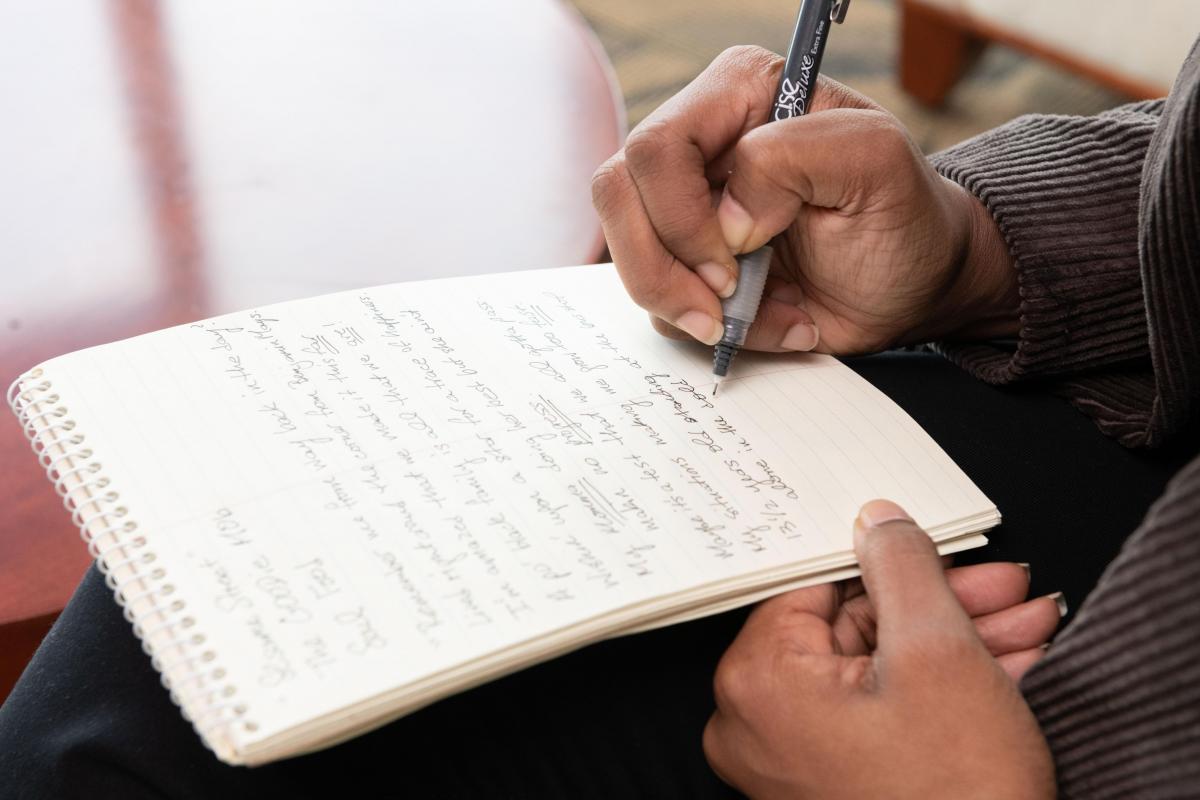 Notes in a notebook, photo