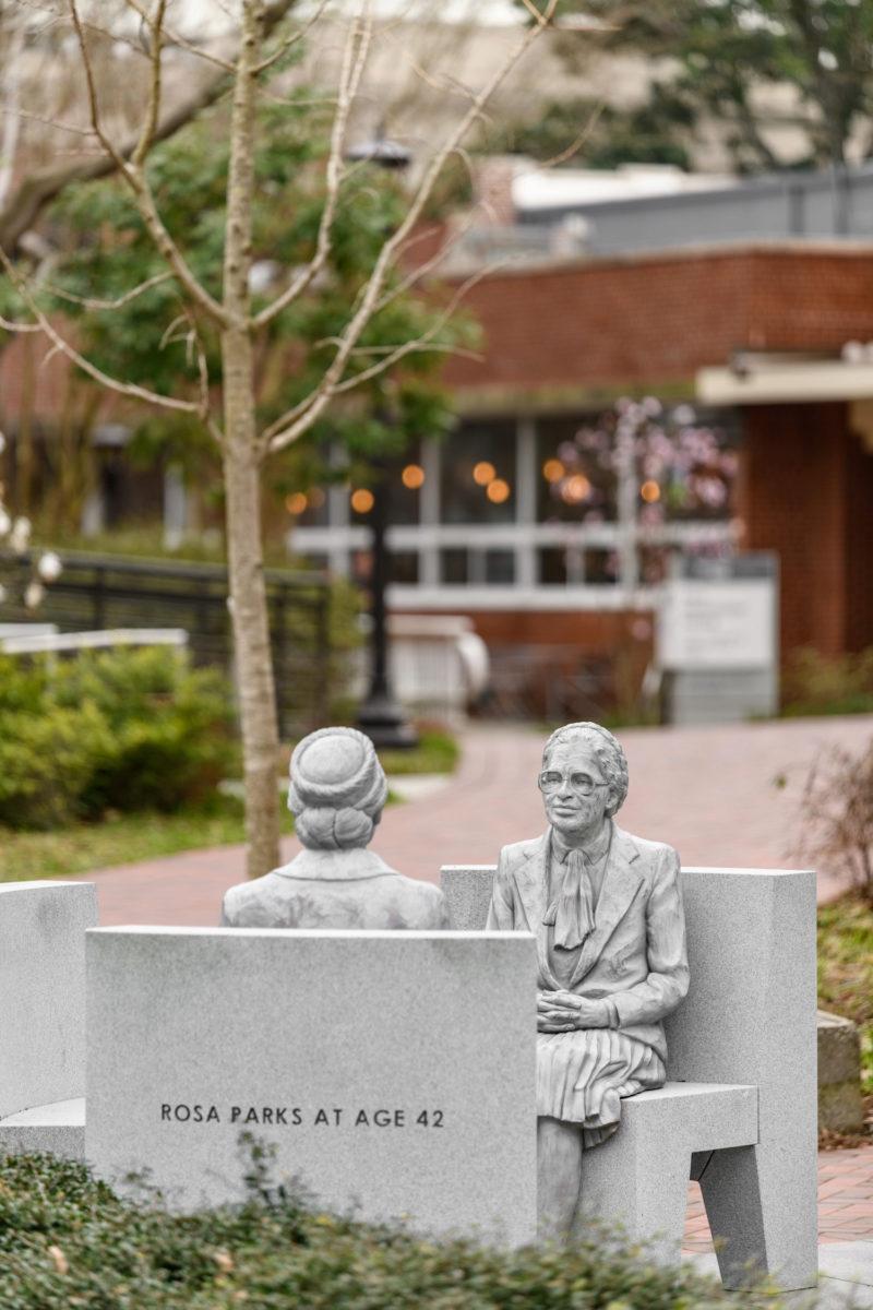 Rosa Parks statue on campus, photo