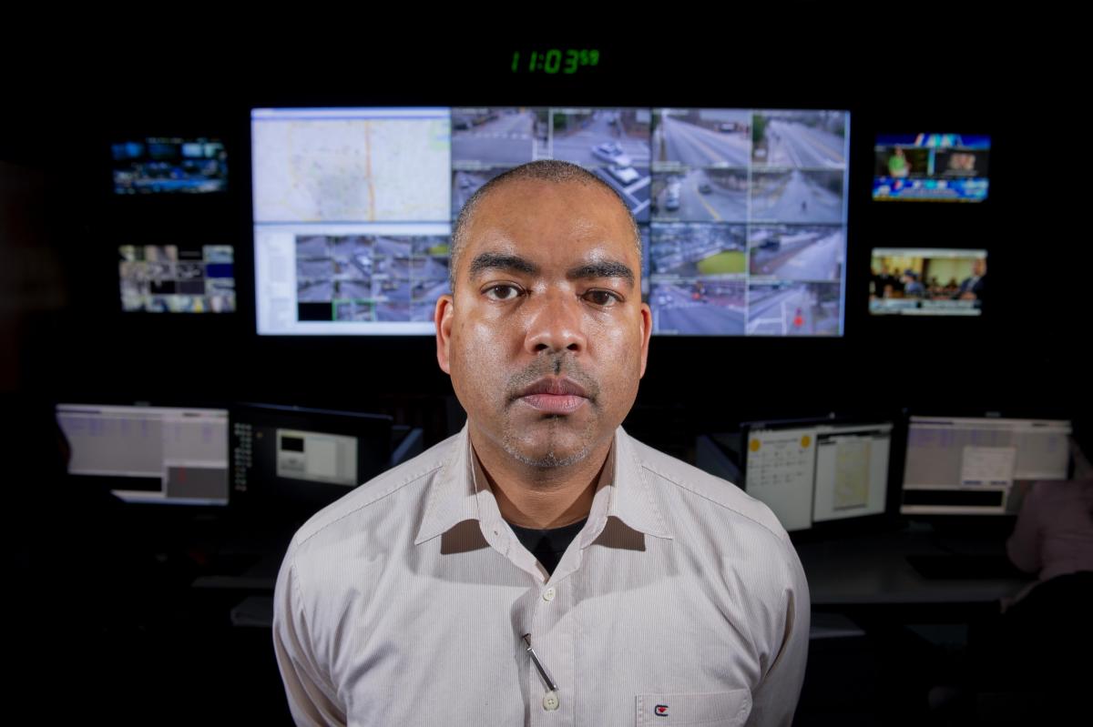 Walter Warner, GTPD Communications Supervisor, at the GTPD Command Center