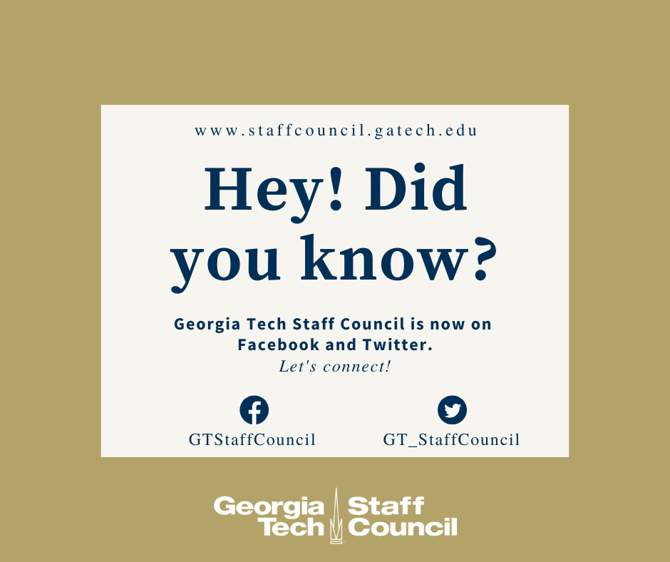 Flyer image announcing Twitter and Facebook channels