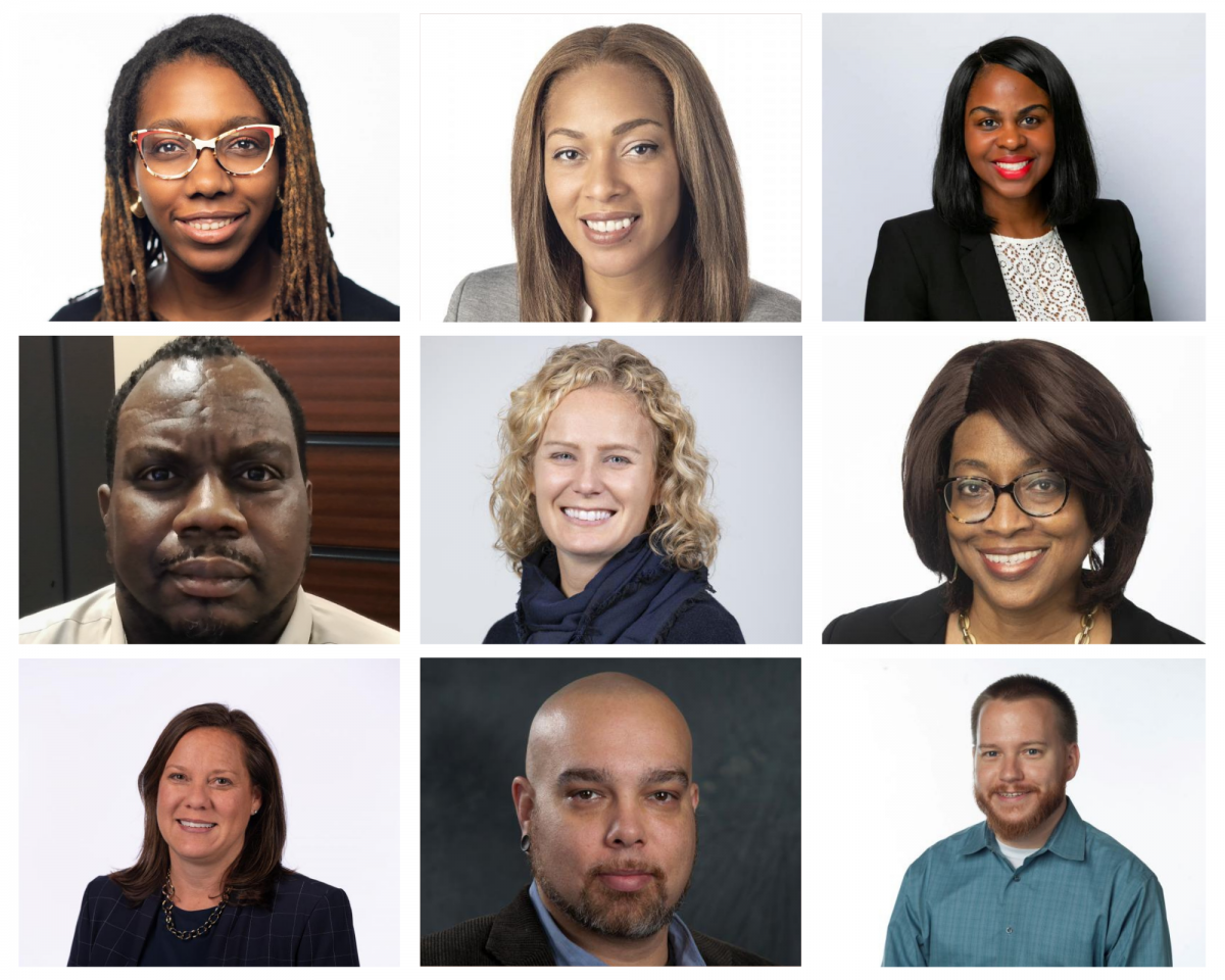 9-person headshot collage