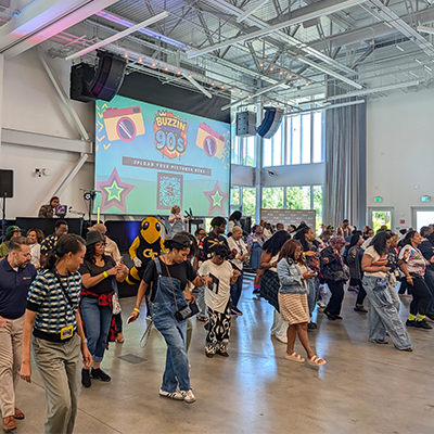 line dancing at staff appreciation day